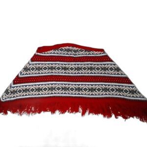 The Great American Sweater For Kids Knit Sweater Poncho Red Blue Tan Size L/XL